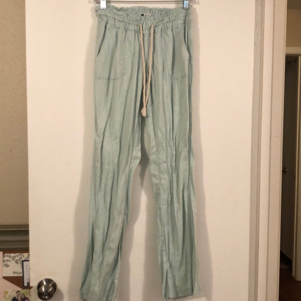 Mint linen pants